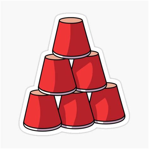 Cup Stacking Sticker For Sale By Line On Line Redbubble