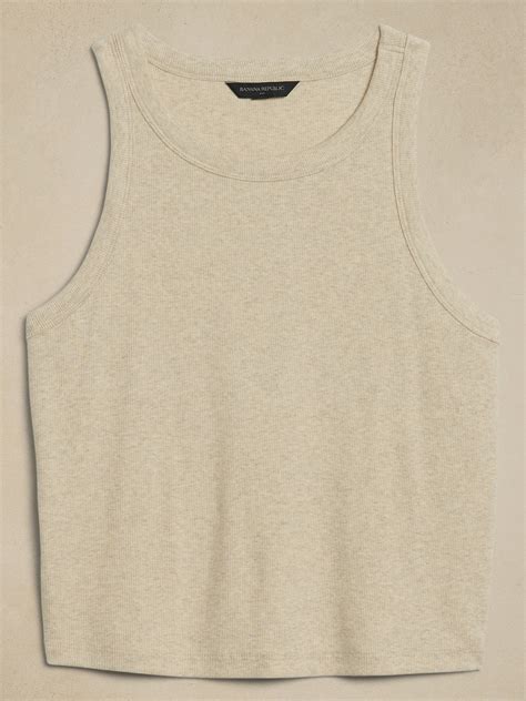 Banana Republic Ribbed Racer Cropped Tank International Shipping