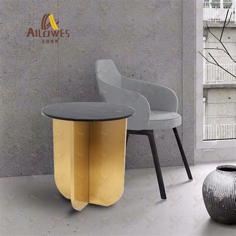 Modern Hotel Furniture Stainless Steel Frame Marble Top Tea Coffee