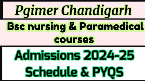 Pgimer Chandigarh Bsc Nursing Post Basic Application Form All