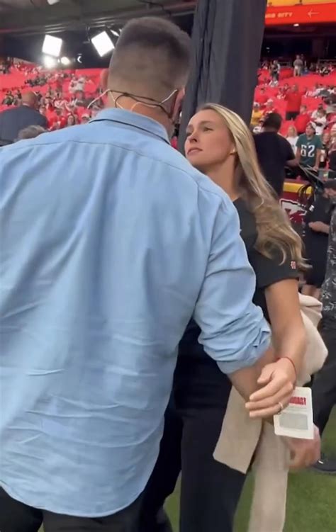 Jason Kelce Shows Rare Pda With Wife Kylie On The Sidelines At Chiefs Game