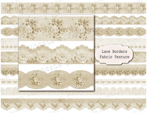 Printable Lace Borders for Junk Journal Embellishment, Vintage Shabby ...
