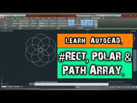 Rectangular Array Path Array Polar Array AutoCAD Tutorials For