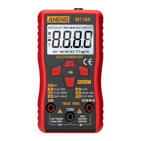 Aneng M118a Digital Mini Multimeter Tester Auto Multimeter True Rms Transistor Meter With Ncv