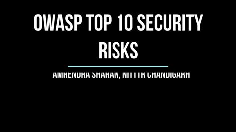 Owasp Top 10 Web Application Security Risks Youtube