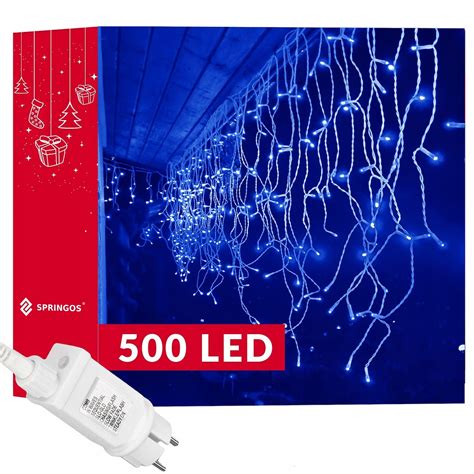 KURTYNA SOPLE LAMPKI ŚWIATEŁKA 500 LED NIEBIESKIE CL0502 Cena