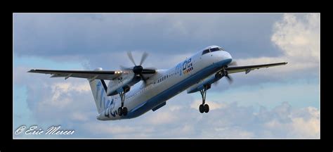 Flybe Taking Off Manchester Airport 2016 Bombardier Dash Eric