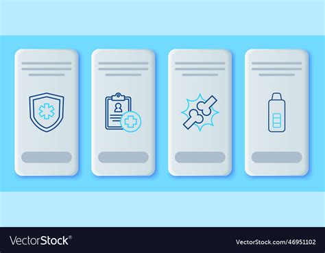 Set Line Patient Record Joint Pain Knee Pain Vector Image