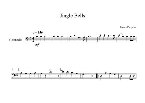 Jingle Bells James Pierpont Cello Arr Digital Book Music By James