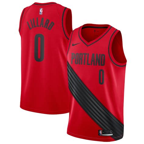 Nike Damian Lillard Portland Trail Blazers Red Swingman Jersey