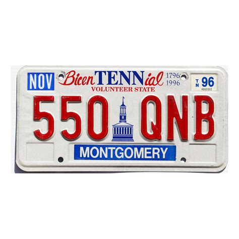 1996 Tennessee Bicentennial #550-QNB | Old TN License Plates