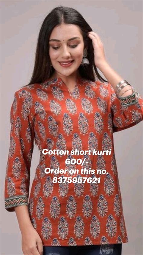 Cotton Short Kurti 600 Order On This No 8375957621