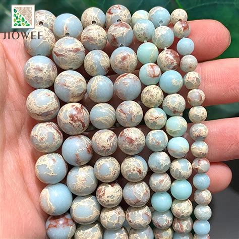 Natural ShouShan Snakeskin Blue Stone For Jewelry Making Round Spacer