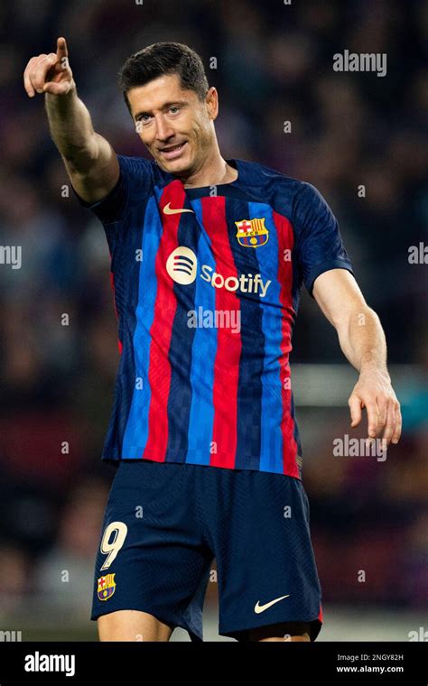 Barcelona Spain Th Feb Robert Lewandowski Fc Barcelona Is