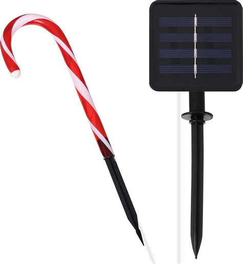 VILLCASE 2 Stücke Solar Gartenleuchten LED Zuckerstangen Beleuchtet