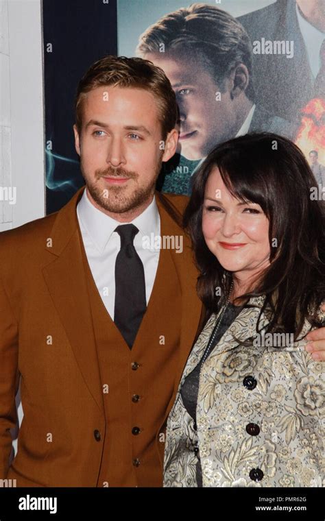 Ryan Gosling And His Mother Donna Gosling At The Premiere Of Warner