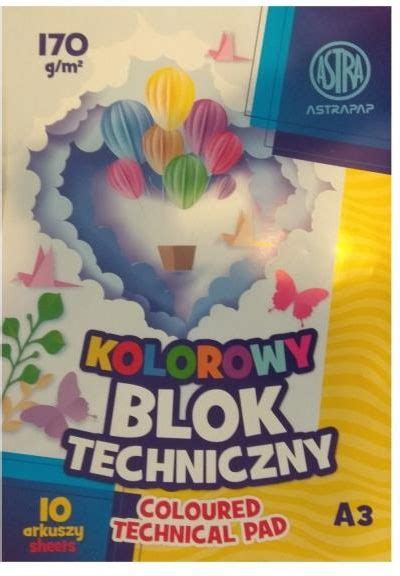 Astra Kolorowy Blok Techniczny A3 10K 170G M² 106 021 010 Ceny i