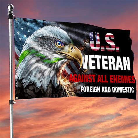 Us Veteran Against All Enemies Foreign And Domestic Flag Patriotic Eag