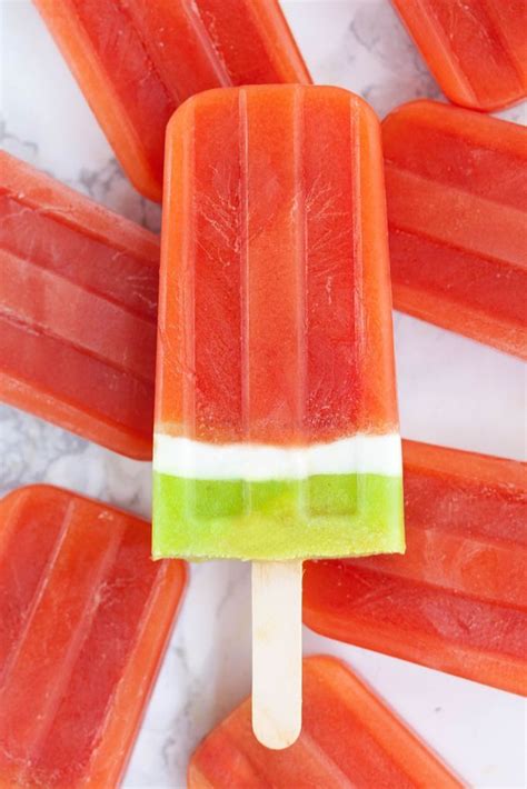 Strawberry And Watermelon Ice Pops Recipe Watermelon Ice Pops Ice