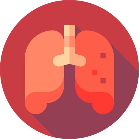 Lung Cancer Flat Circular Flat Icon