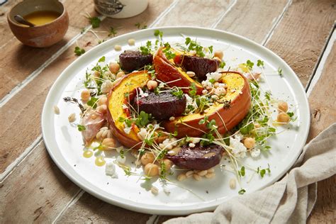 Recipe Pumpkin And Beetroot Salad With Goats Cheese And Cress