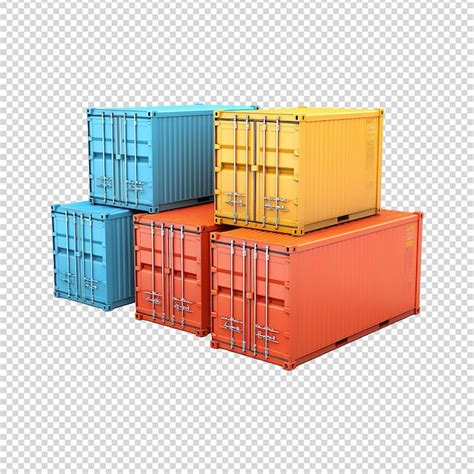 Premium Psd Shipping Containers Isolated On Transparent Background