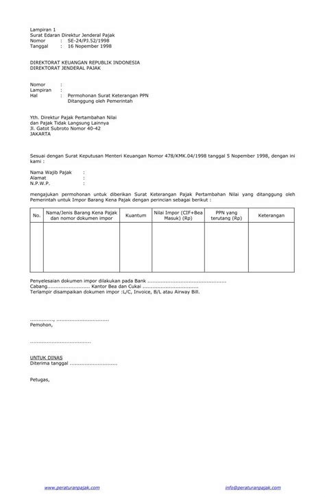 PDF Lampiran 1 Surat Edaran Direktur Jenderal Pajak Nomor SE