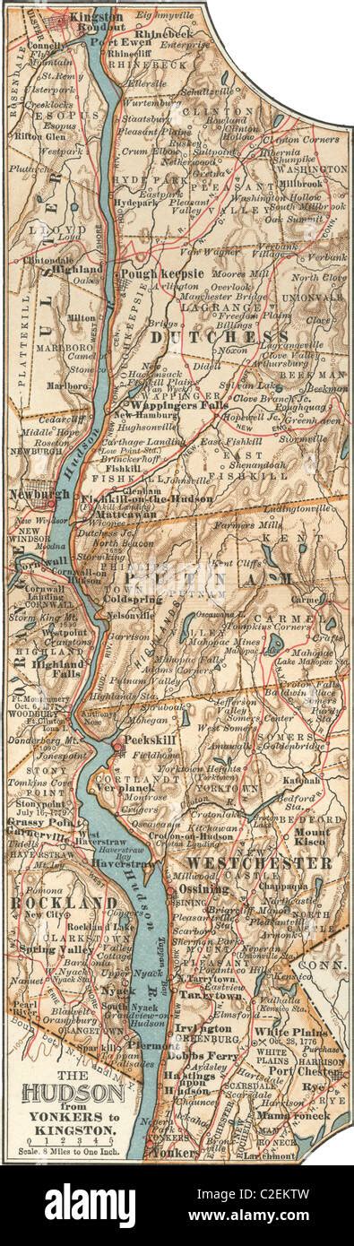 Map Of The Hudson River New York Stock Photo Alamy