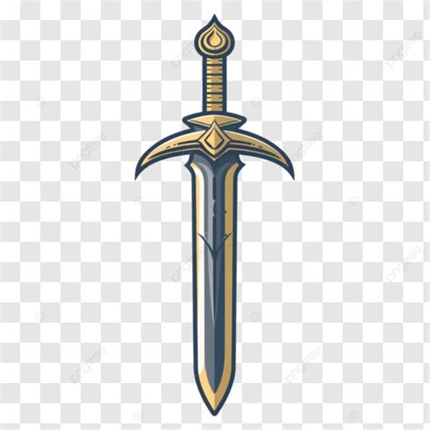 Golden Sword Medieval Weapon Fantasy Sword Png Transparent Image And