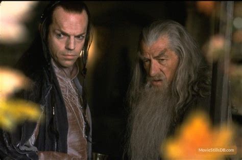 The Lord Of The Rings The Fellowship Of The Ring Publicity Still Of Hugo Weaving And Ian Mckellen