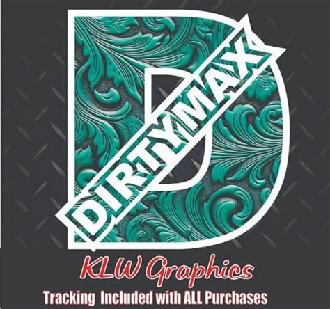 Dirtymax Duramax D Teal Leather White Letters Print Full Color Decal