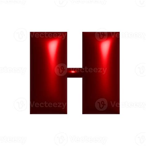 Red Shiny Reflective Letter H 3d Illustration 41450116 Png