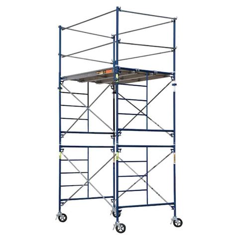 MetalTech Saferstack 10 Ft X 5 Ft X 7 Ft 2 Story Rolling Scaffold