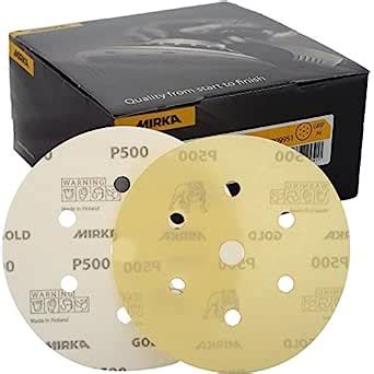 Mirka Gold Hook It DA Sanding Discs Ø 150mm 6 500 Grit 6 1 Hole Sander