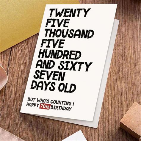 1pc Fun 70th Birthday Greeting Card Super Cute 70th Birthday T For