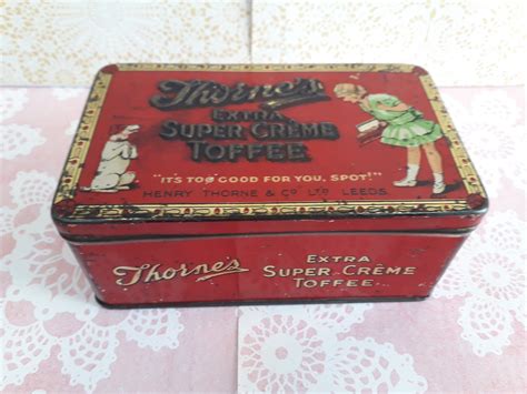 Thornes Extra Super Creme Toffee Tin With Girl And Spot Etsy Uk