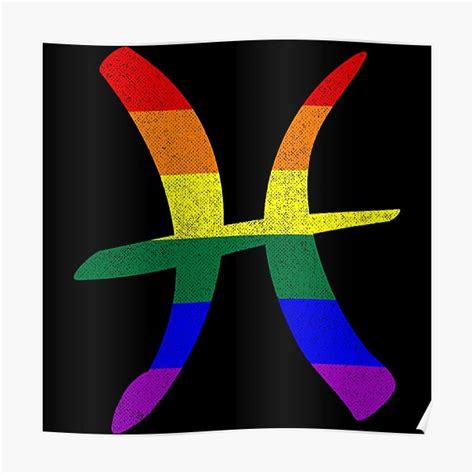 P Ster Bandera Del Orgullo Gay Lgbt Signo Del Zodiaco De Piscis De Valador Redbubble