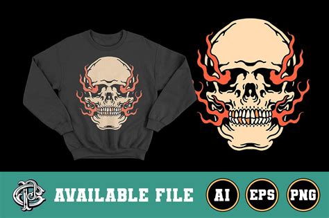 Burned Skull T Shirt Design Graphic By Doni Pacoceng Creative Fabrica