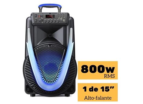 Caixa de Som Amplificada Sunny II 800W SP396 Bluetooth Potente Portátil