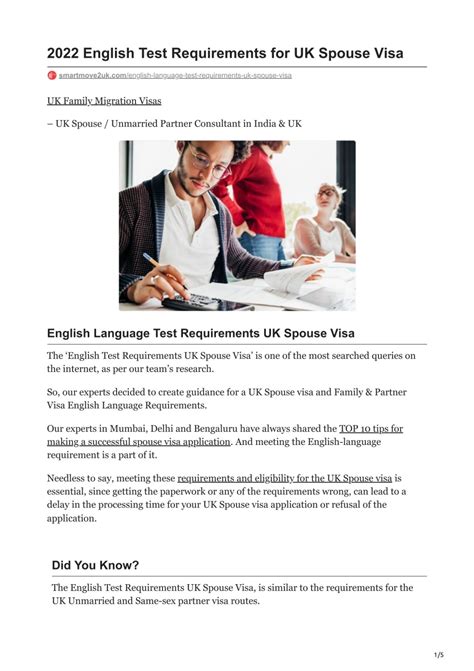 What Are The 2022 English Language Test Requirements For UK Spouse Visa