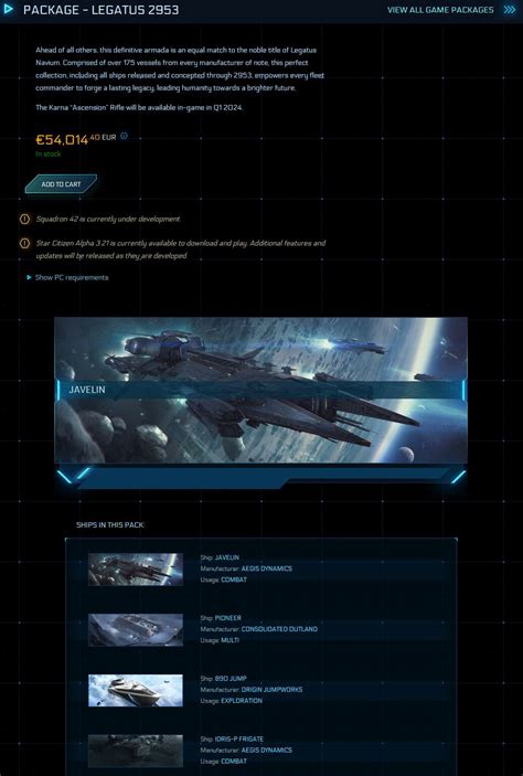 Tener todas las naves de Star Citizen cuesta más de 50 000 euros en 2024