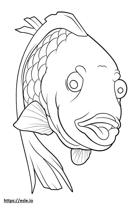 Koi Fish Face Coloring Page