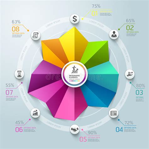 Modern Infographics Options Banner Spiral Pie Chart Stock Vector