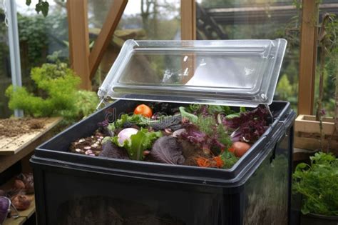 Compost Bin With Clear Lid Allowing You To See Composting Process In