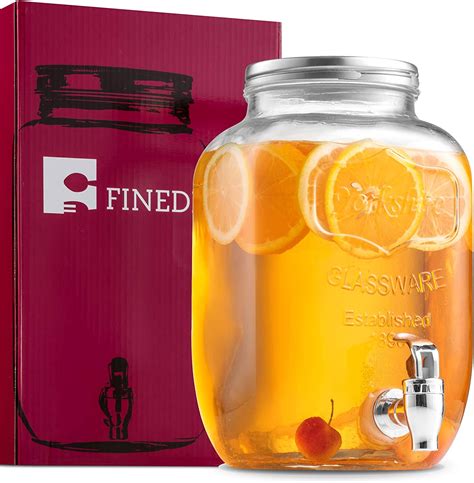 Amazon Finedine Glass Beverage Dispenser Mason Jar With Leak