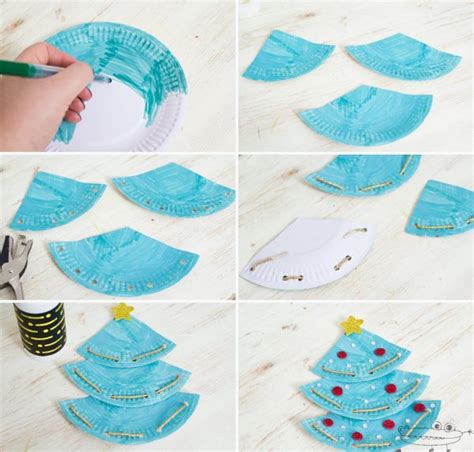 Rbol De Navidad Con Platos De Papel Manualidades Infantiles