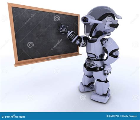 Robot With School Chalk Board Back To School Stock Illustration