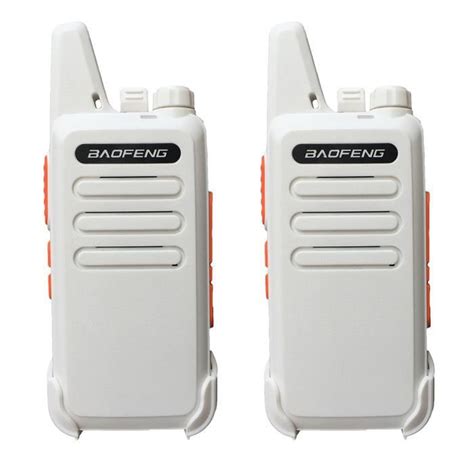 TALKIE WALKIE White 2pcs Baofeng Mini Walkie Talkie Portable 446 FRS