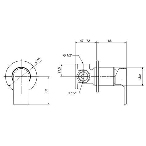 Bugnatese Simple Miscelatore Doccia Incasso Cromato