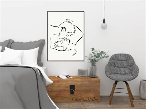 Gay Line Art Minimalist Drawing Gay Couple Print Lovers Art Lgbt Pride Gift For Boyfriend